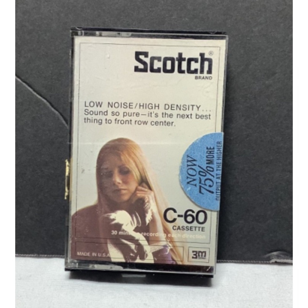 Vintage Sealed NOS Scotch C-60 Audio Cassette Tape Made in USA Never Opened